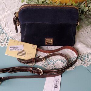 Like New Dooney & Bourke Cameron Crossbody in Blue Suede with Tags